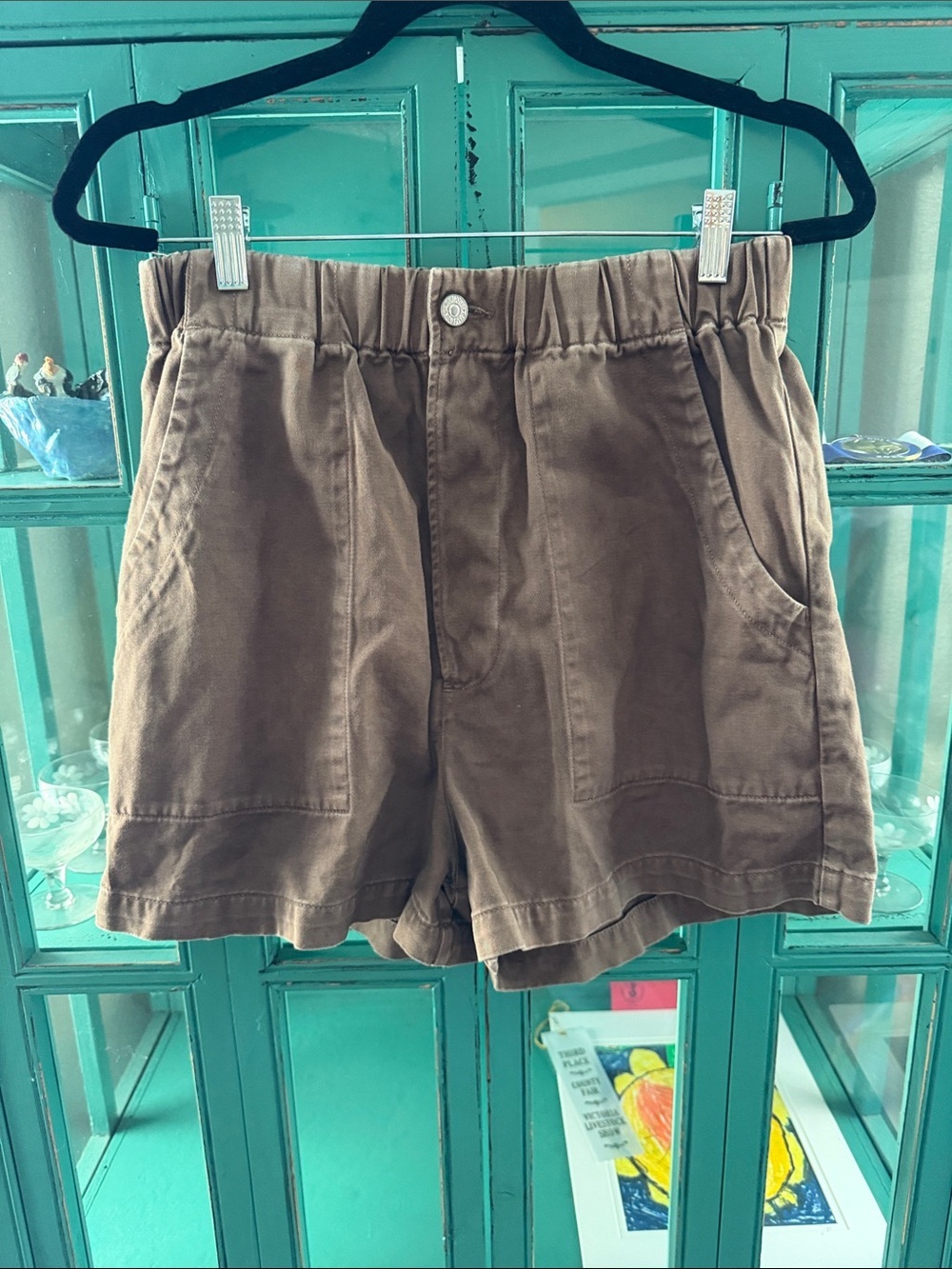 Citizens Of Humanity High-Waist Essa Stretch Shorts in Brown